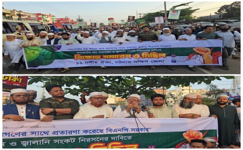 চট্টগ্রাম দক্ষিণে ১১ দলীয় ঐক্যের বিক্ষোভ মিছিল